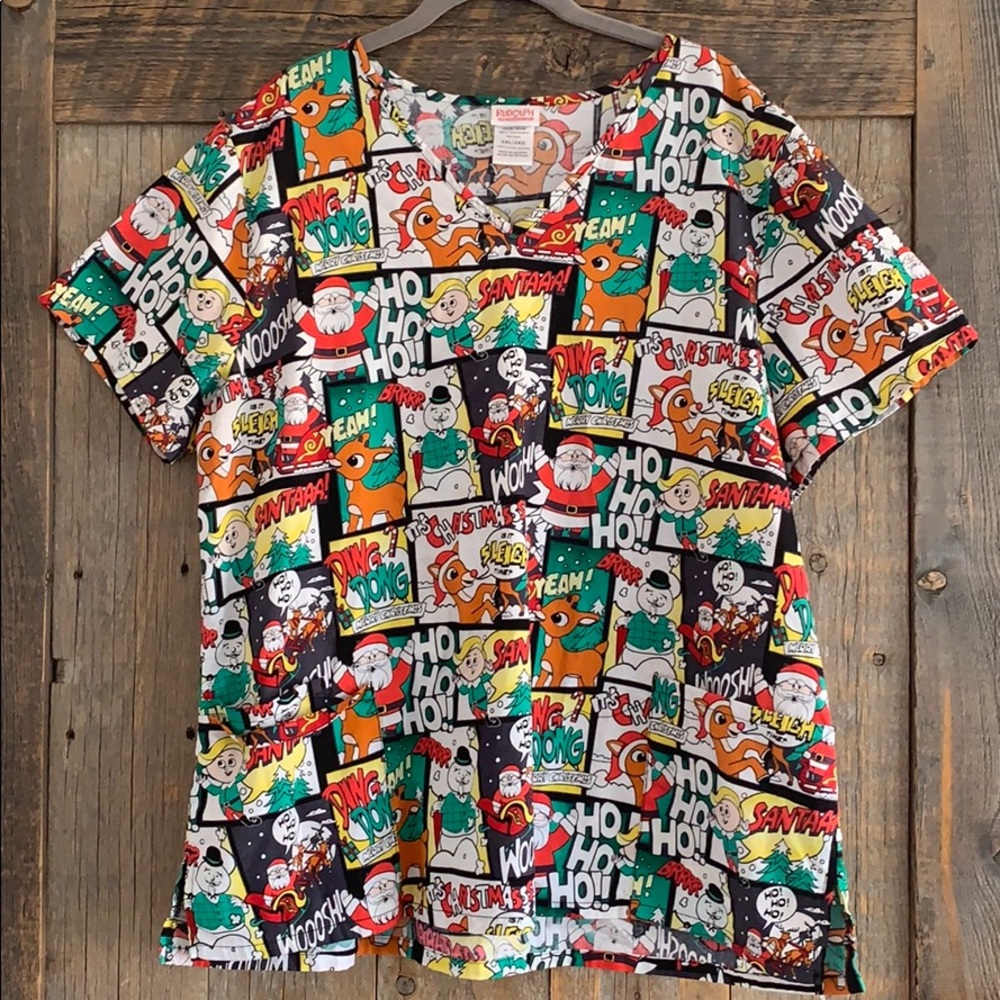 Rudolph the red nosed reindeer Scrub top